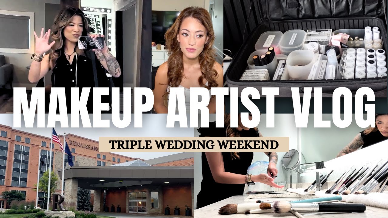 MAKEUP ARTIST VLOG: 3 weddings, makeup kit prep + spa appointments