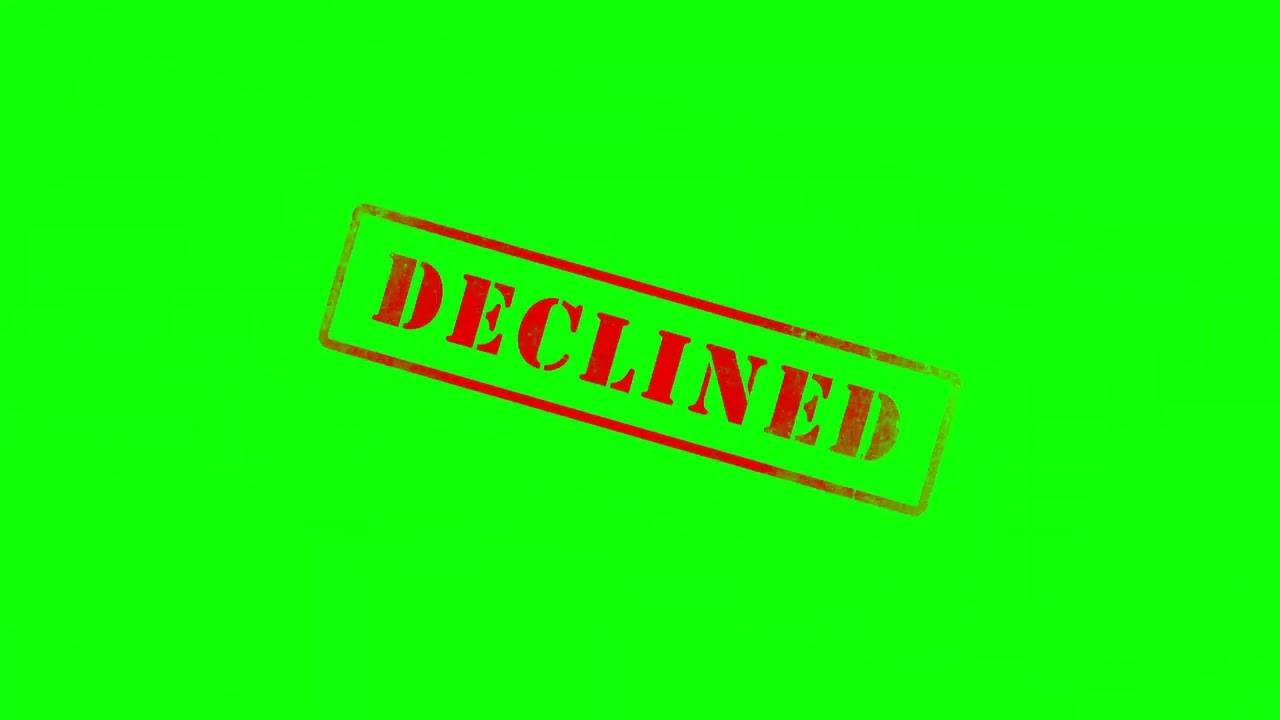 declined being stamped on green screen with alpha channel map