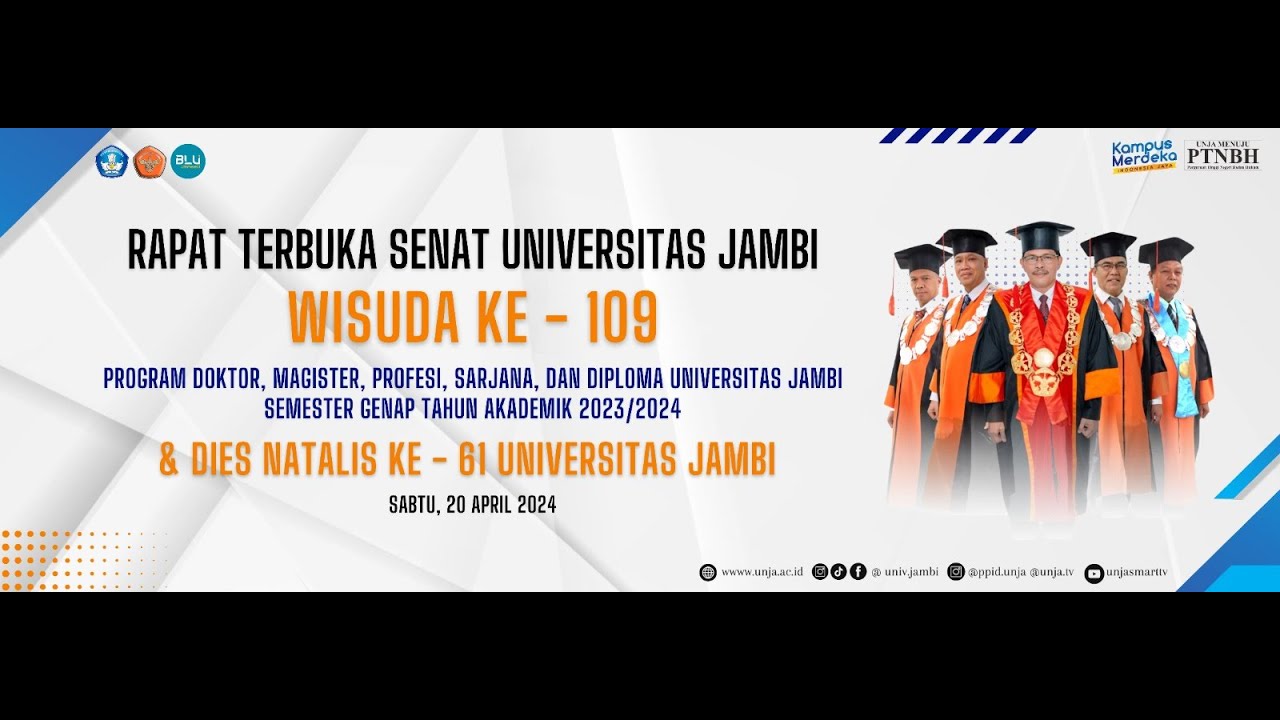 UNJA STREAMING: Rapat Terbuka Senat Universitas Jambi Wisuda ke-109 Tahun 2024
