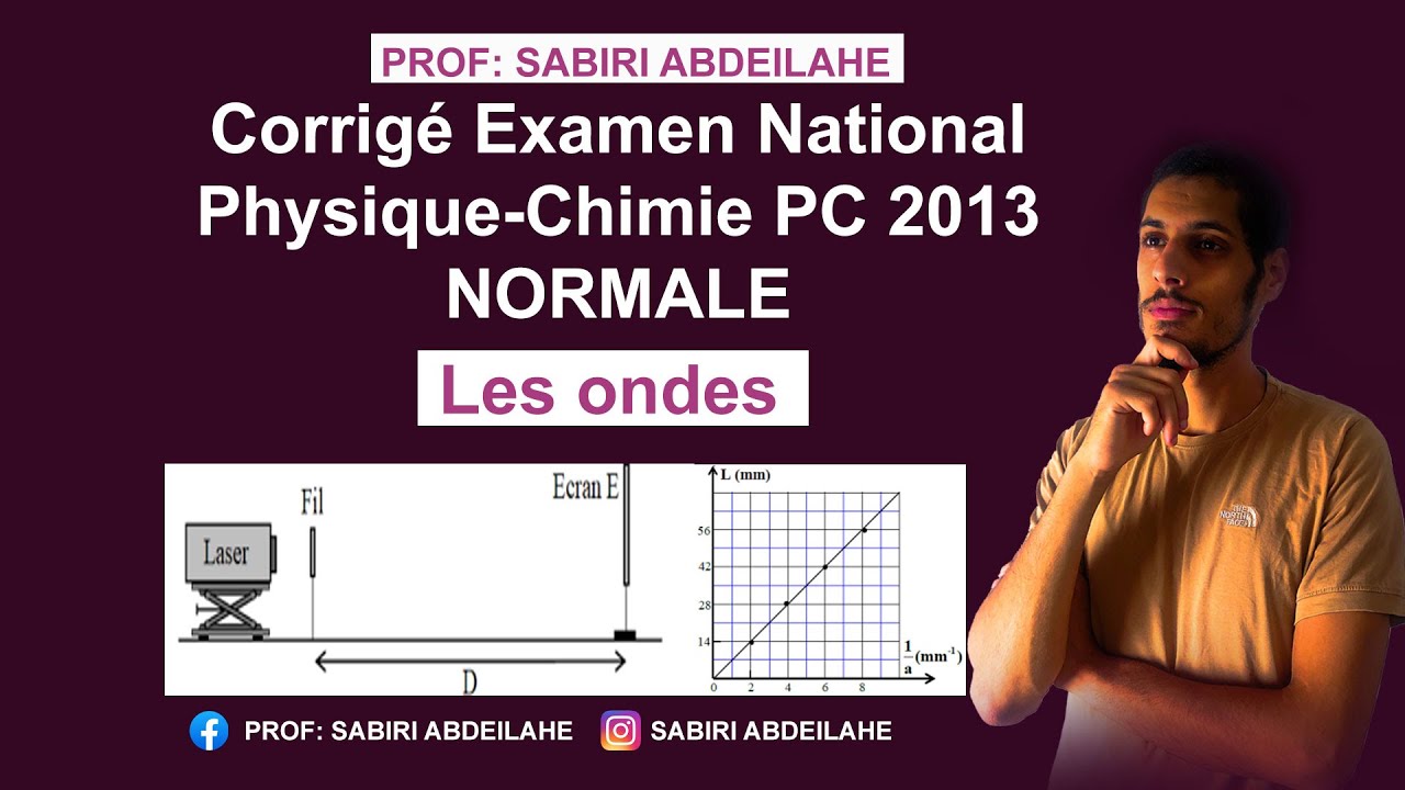Corrig&eacute; Examen National Physique-Chimie PC 2013 normale partie( les ondes)
