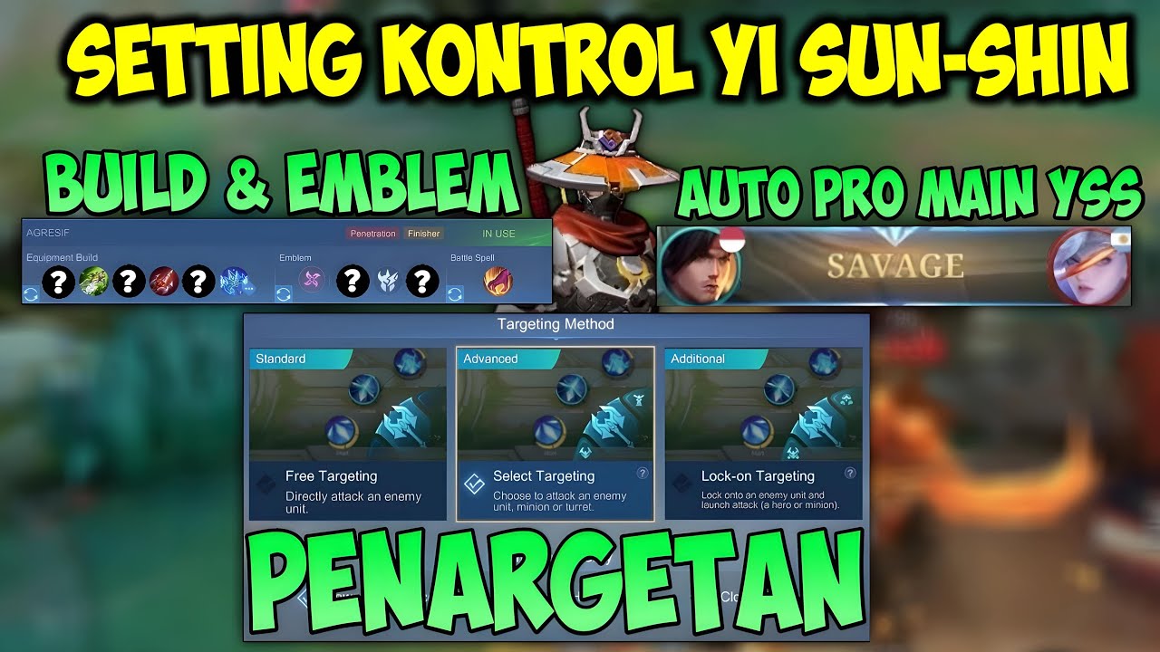 SETTING PENGATURAN KONTROL YSS | TUTORIAL YSS BUAT PEMULA BUILD & EMBLEM - Mobile Legends