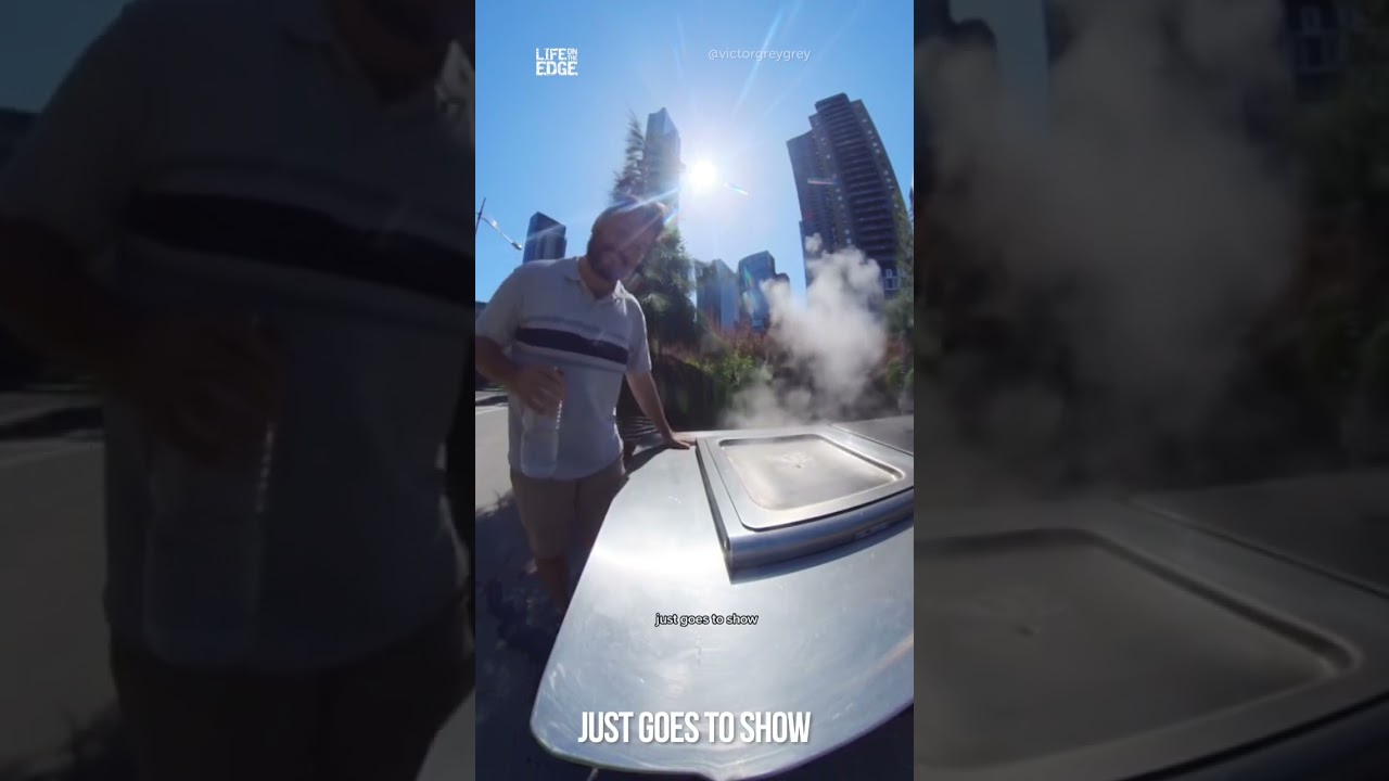 Man demonstrating Australian heat ends in fail #shorts #australia #fail