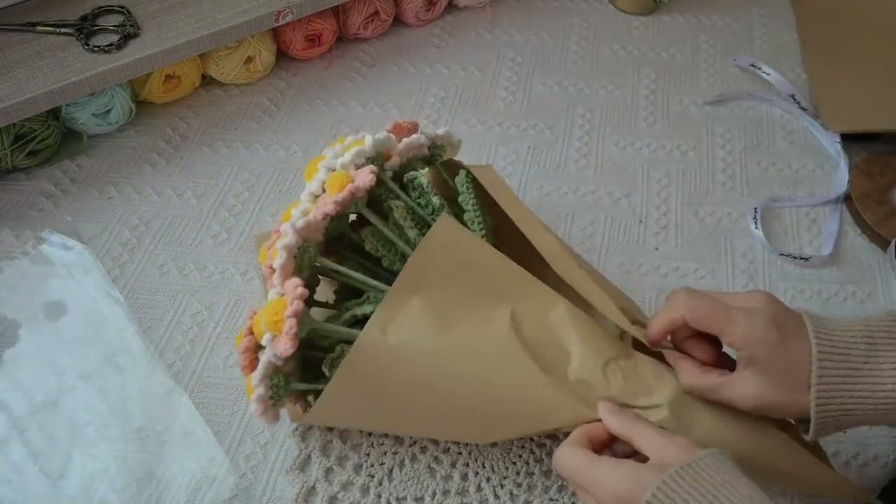 簡單的花束包裝教程，新手小白的包花過程 #花束包裝教程 #手工#手工diy #編織 #手作vlog