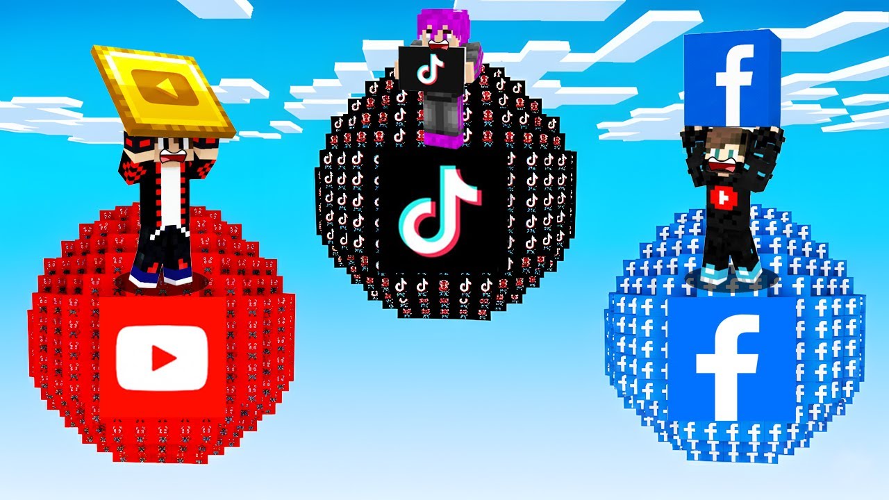 ماين كرافت : حـرب كواكب الحظ ولكن كوكب التيك توك ضد كوكب الفيس بوك ضد كوكب اليوتيوب !!؟ 🔥😱
