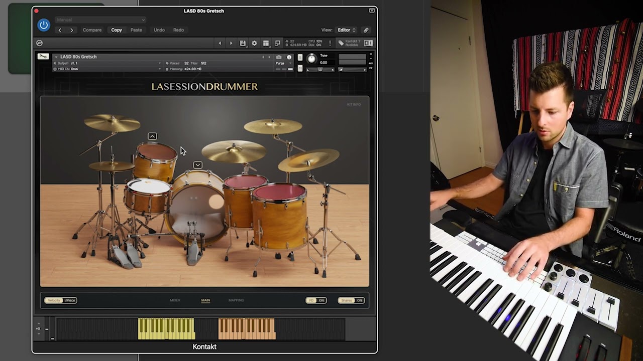 LASD 80's Gretsch USA Custom Playthrough // Kontakt Drum Set Library