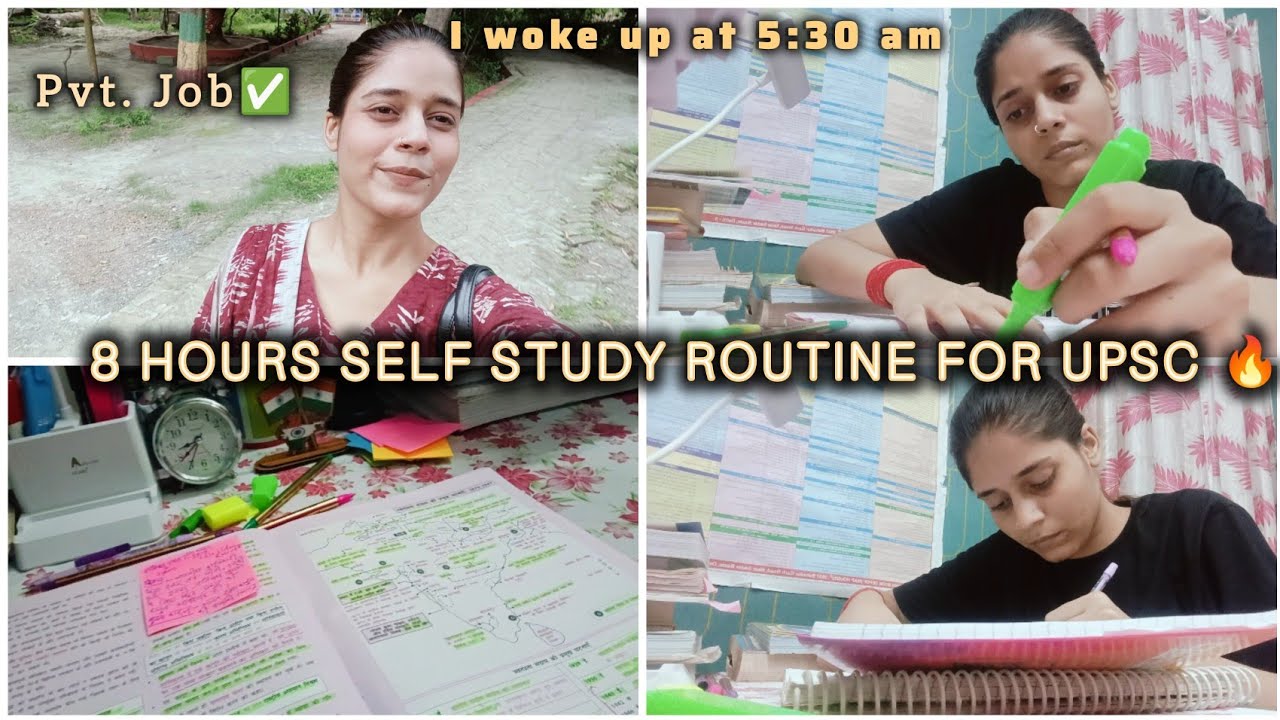 I WOKE UP AT 5:30AM TO ACHIEVE MY GOAL ✅🔥|| PVT.JOB + UPSC PREPARATION ✨|| 8 HOURS STUDY ROUTINE 💯🎯