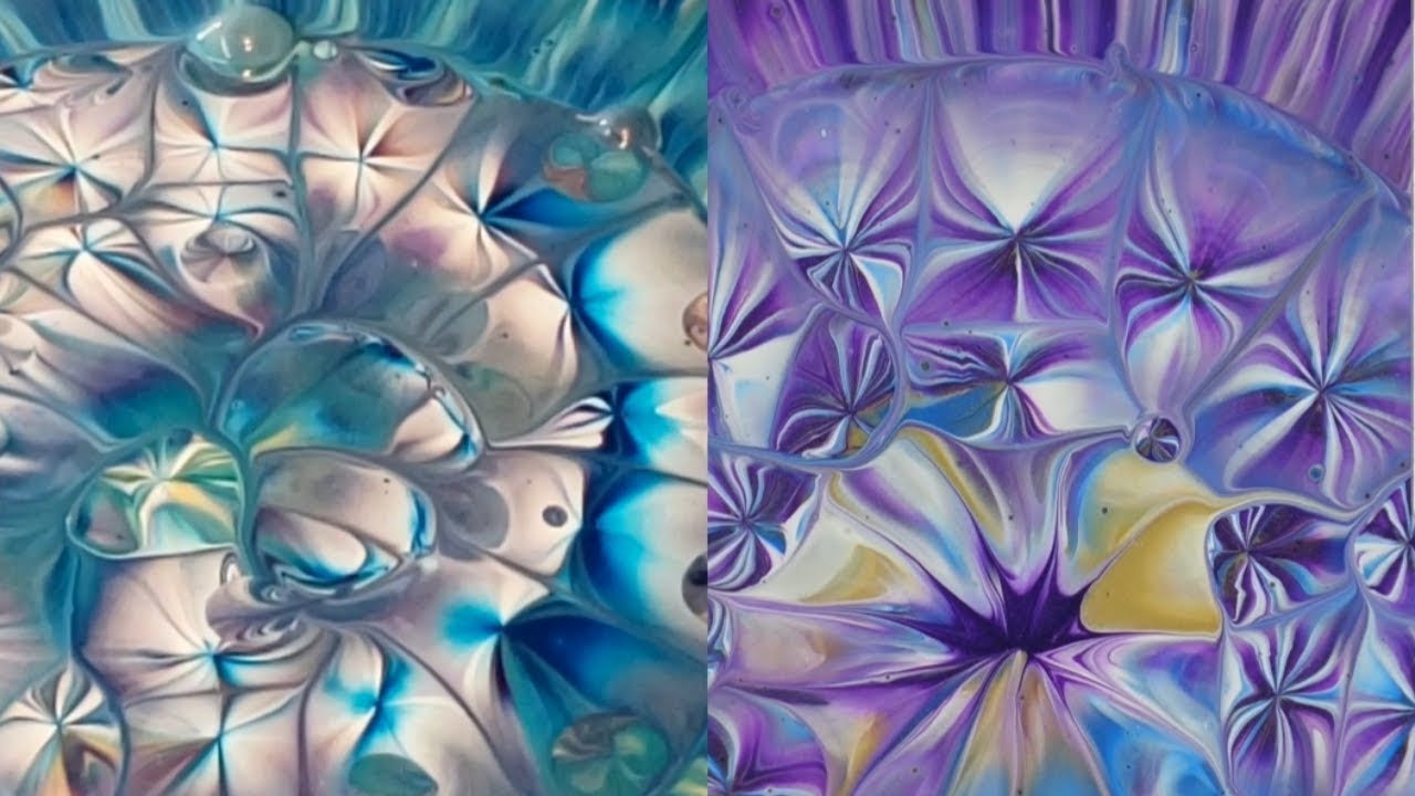 (135) Acrylic pouring collaboration with heather Mader art! Kaleidoscope colander pour! Flow art