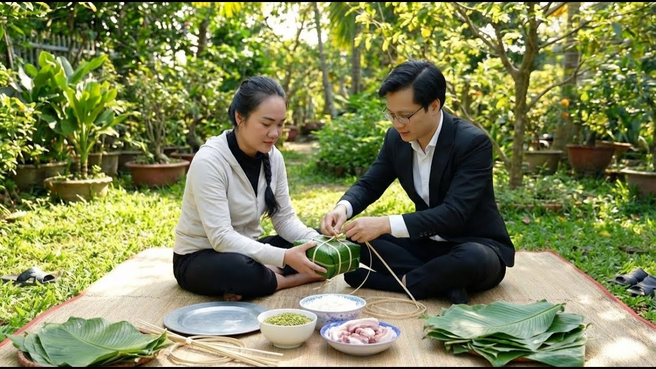 Ly Tu Tien & Jack Making Banh Chung | Bringing Tet Tradition to the City