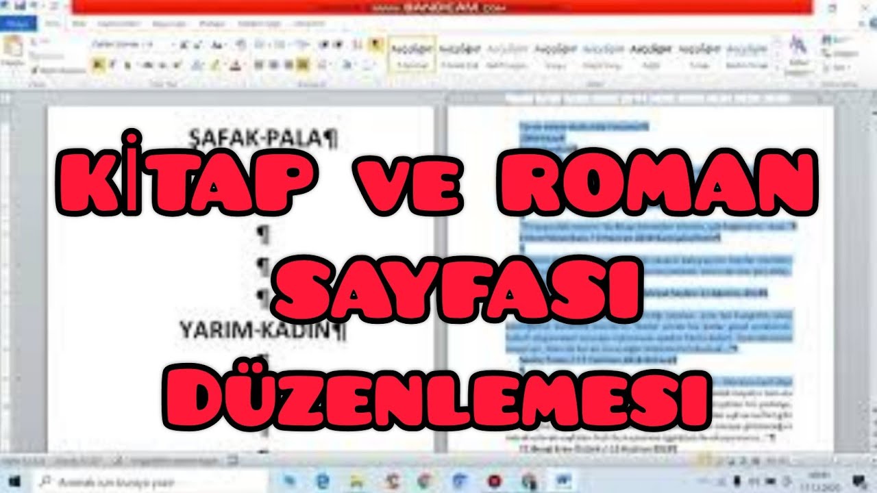 Kitap Roman Tez Sayfası D&uuml;zenlemesi Mizanpaj #6 Tez Matbaa &Ouml;ncesi Sayfa Numarası Roma Rakamı Ekleme
