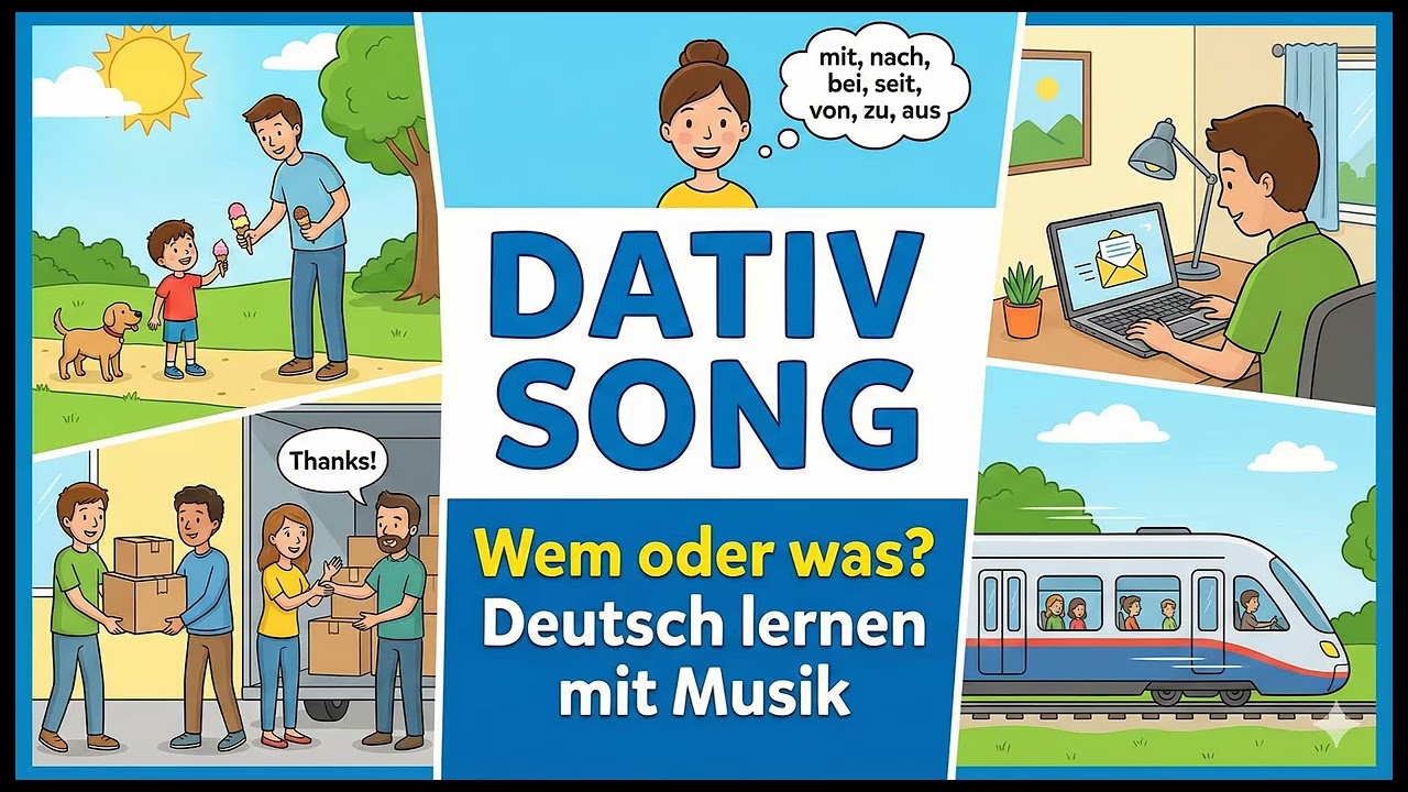 „Wem? oder Was?“ (Lern-Song zu Dativ– mit vielen Beispielen)