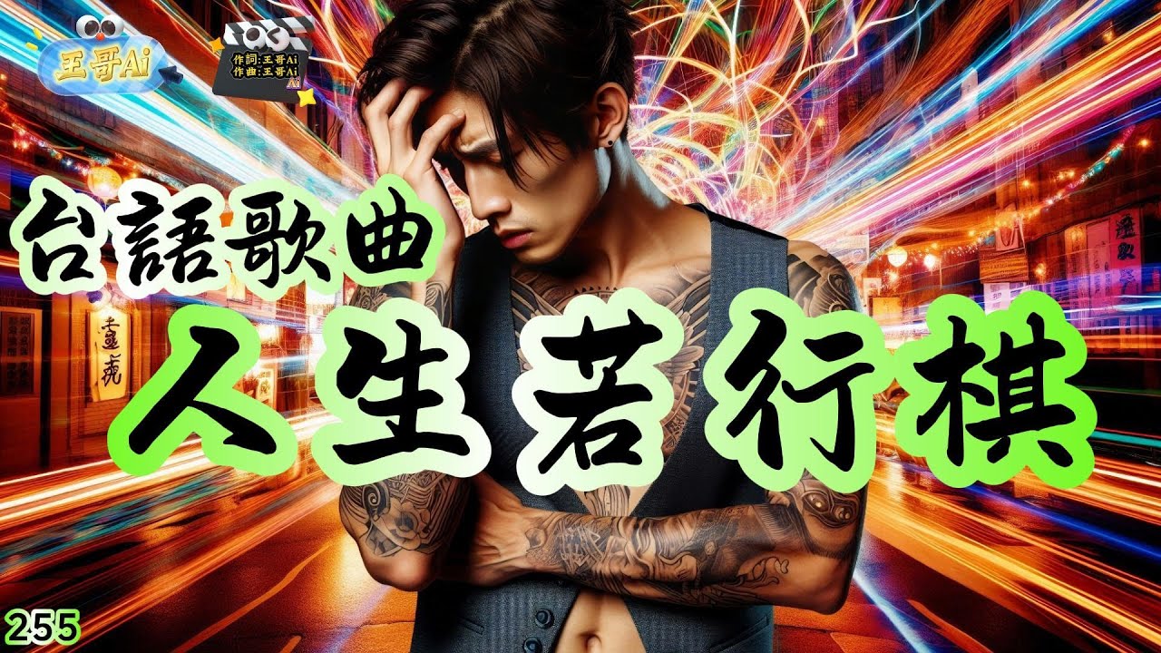 台語歌曲(255.人生若行棋)啊 人生若行棋.行一步算一步 無法度重行起.有時陣嘛會怨嘆命運來創治.心事啊藏心底 笑笑啊隨風去 #王哥Ai #原創歌曲 #閩南語流行歌曲 #台語歌曲 #音樂 #ai歌手