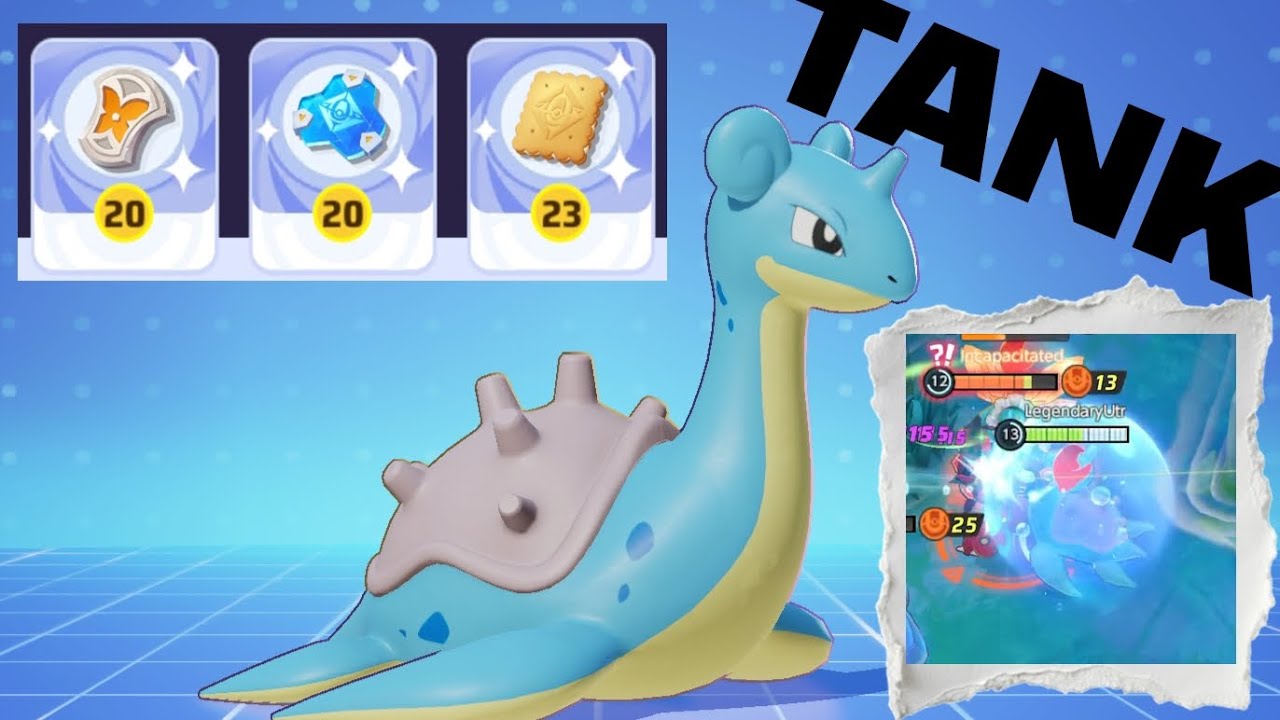 Lapras tank build gameplay | Pokémon Unite Contents
