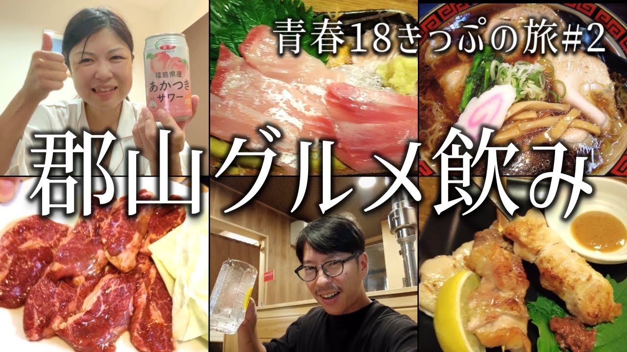 【郡山 グルメ】郡山駅ではしご酒で飲みまくる夫婦！絶品ホルモンや鯉刺身、地酒で舌鼓。〆は郡山ブラック！