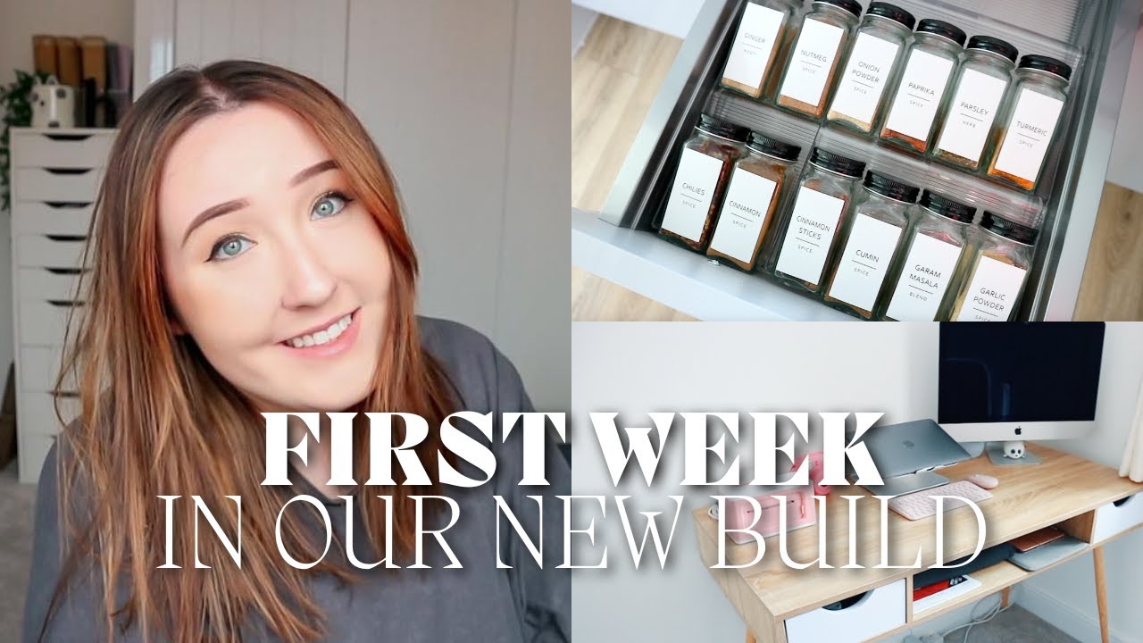 FIRST WEEK IN OUR NEW BUILD: first food shop, aesthetic spice jars & more | First Time Buyers Ep.5