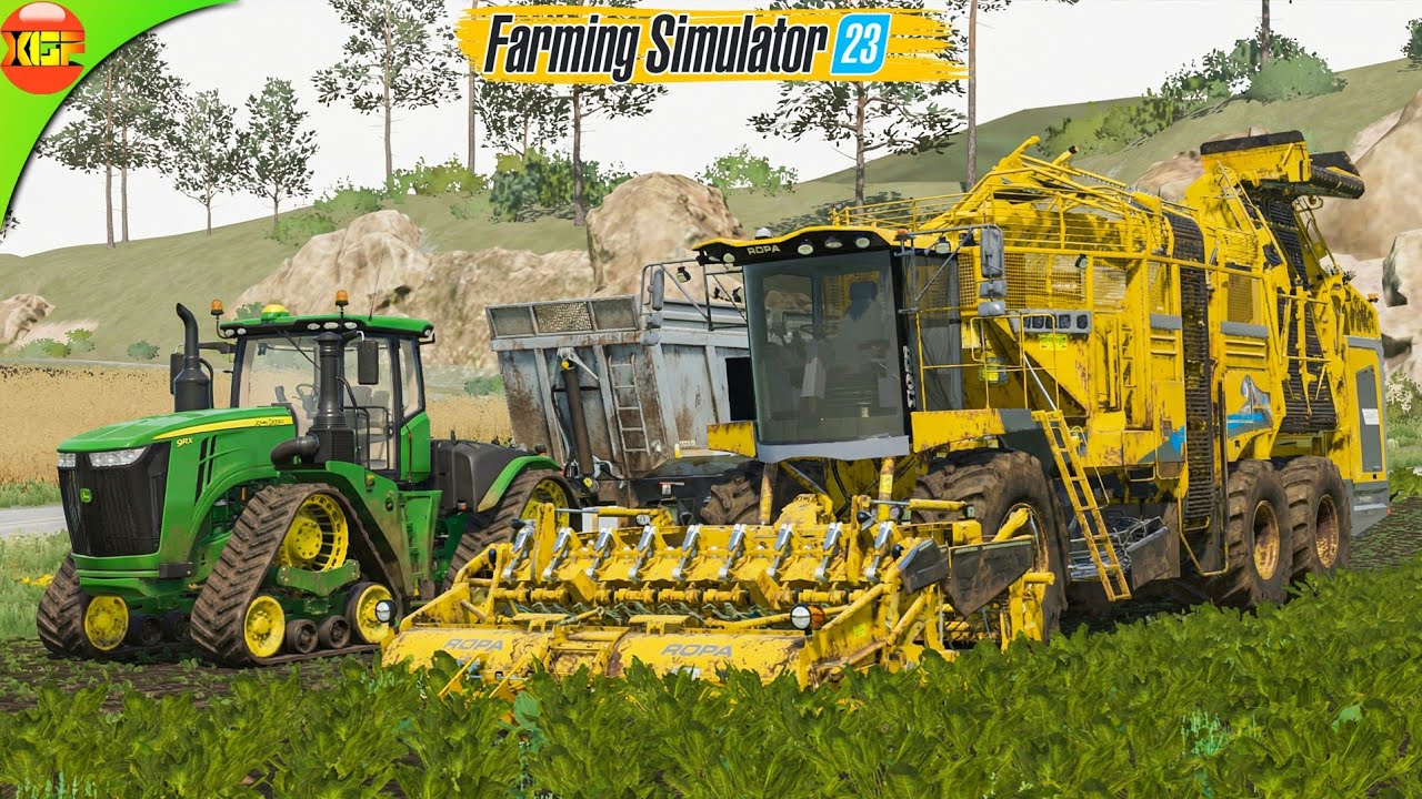 Sugarbeat Harvest with John Deere Combo | Farming Simulator 23 Gameplay
