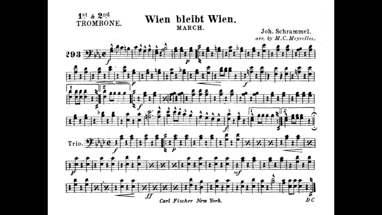 Wien Bleibt Wien Marcsh - TROMBONE BC, 1&2