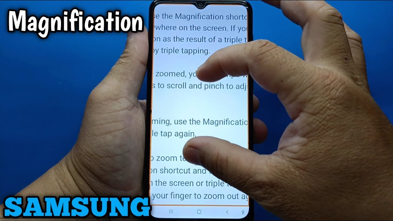 How to enable/disable magnification on Samsung Galaxy A02 | Visibility Enhancements