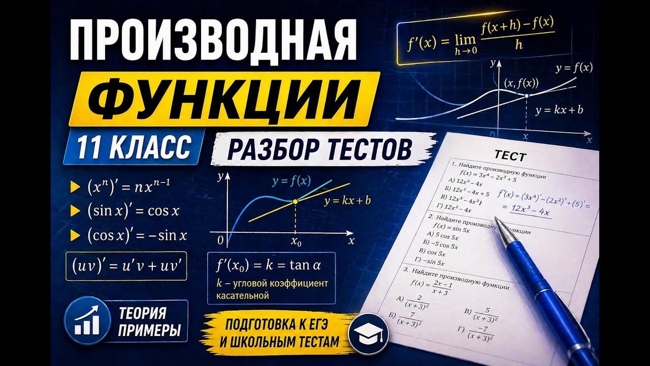 ПРОИЗВОДНАЯ ФУНКЦИИ. Применение производной. Математика 11 класс. 