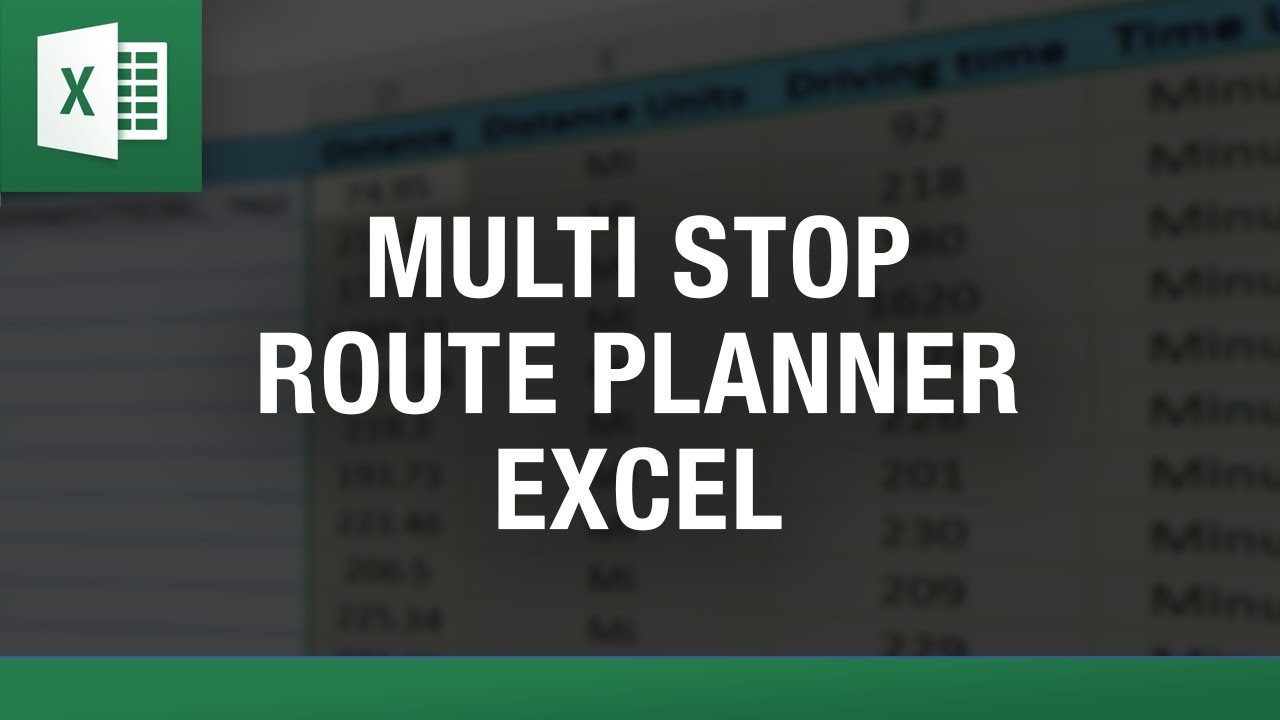 Multi Stop Route Planner in Excel