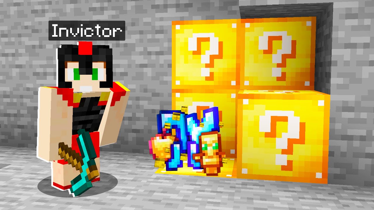 Paso Minecraft pero los Minerales son LUCKY BLOCK 😱🔴 Bloques de la Suerte con Invictor y Acenix