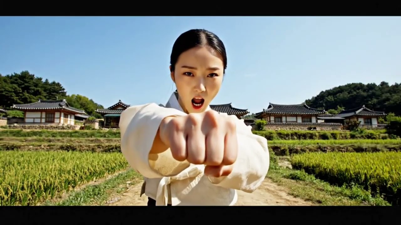 Ancient Korean Gwonbeop Solo Form, Village Martial Arts Action Film