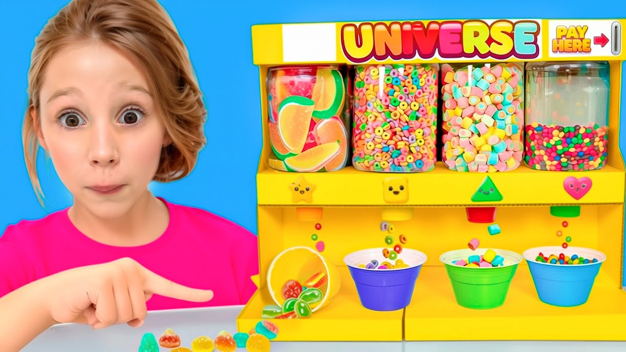 Nastya learns to help her parents and plays with a candy machine