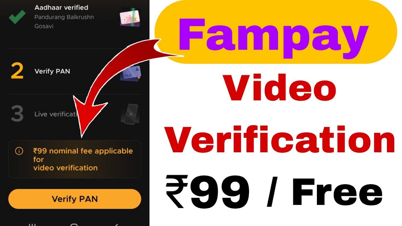Fampay video call kyc ₹99 problem solve | fampay ₹99 nominal fee applicable for video verification