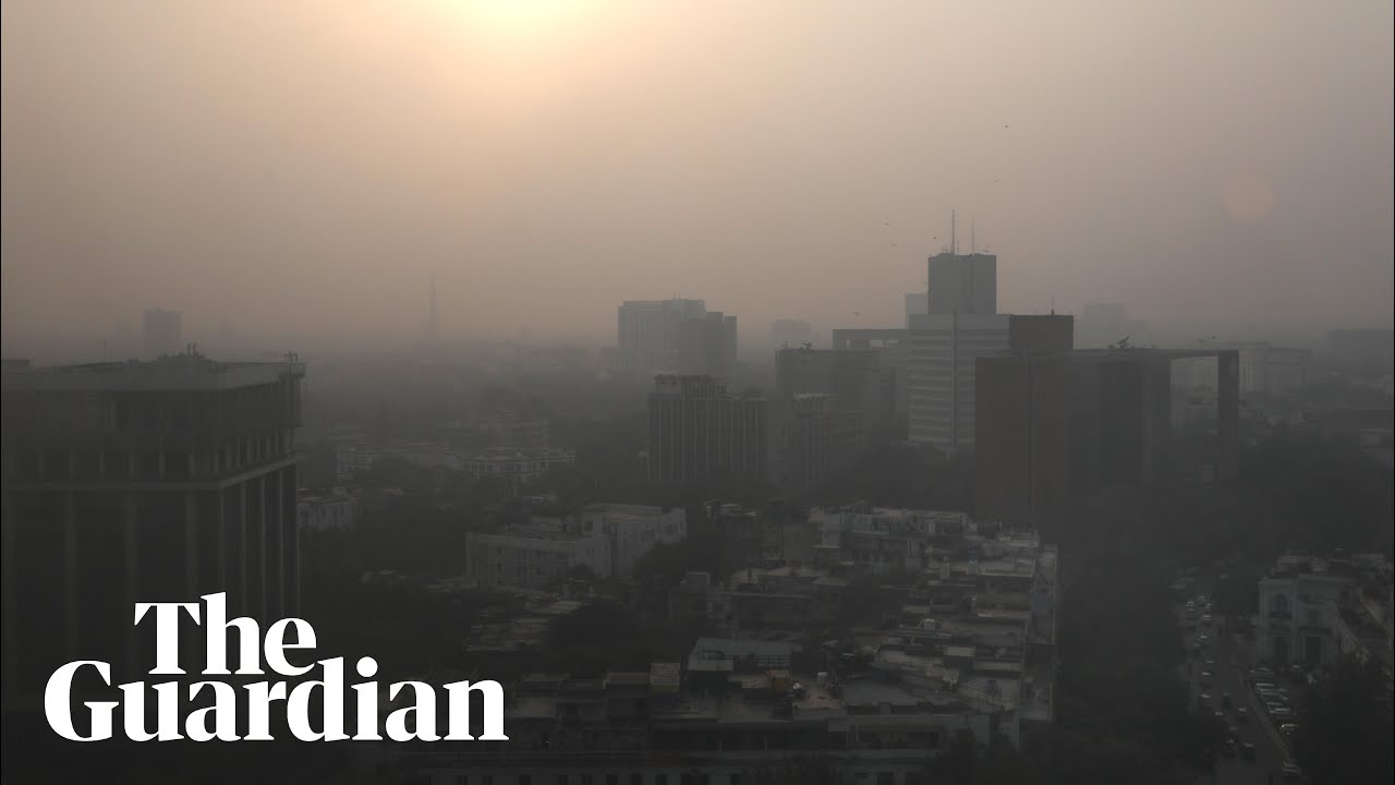 Drone footage shows New Delhi cloaked in thick haze of toxic smog