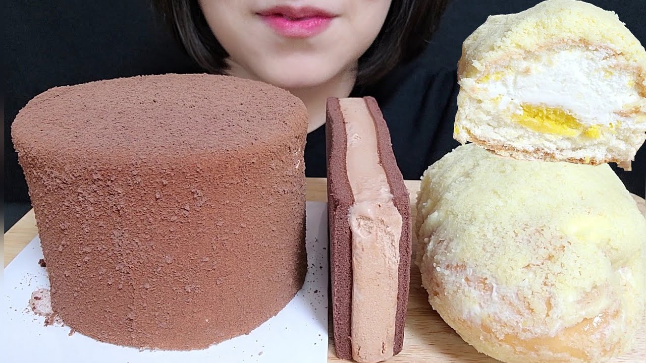 가나쇼콜라케이크, 카스테라고구마, 빵빠레샌드초코 먹방 Chocolate cake mukbang
