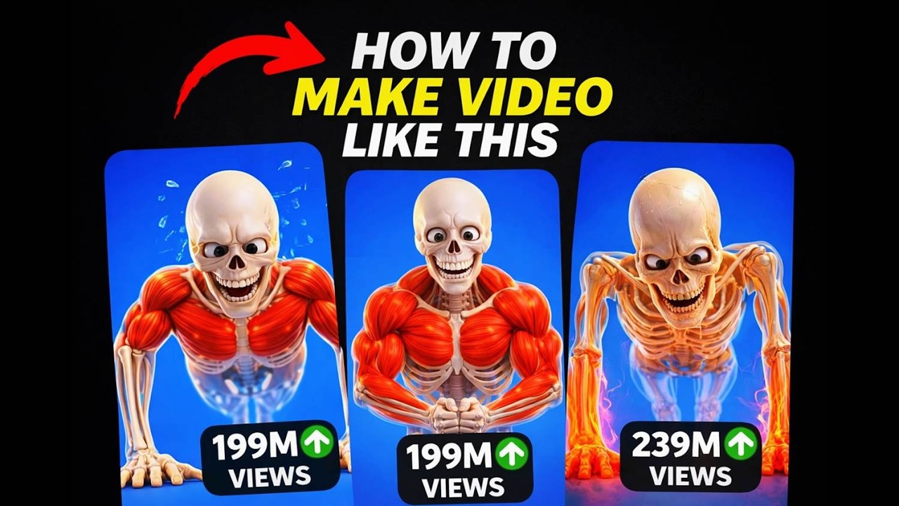 How to Make Viral 3D Skeleton Educational Videos Using Free AI Tools