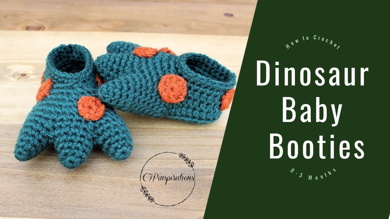 How to Crochet Dinosaur Baby Booties / Baby Crochet Pattern / Baby Booties Pattern