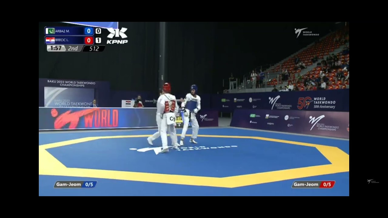 World Taekwondo Championships Baku '23 Men -63kg Muhammad Arbaz Khan PAKISTAN vs BRECIC Lovre CROTIA