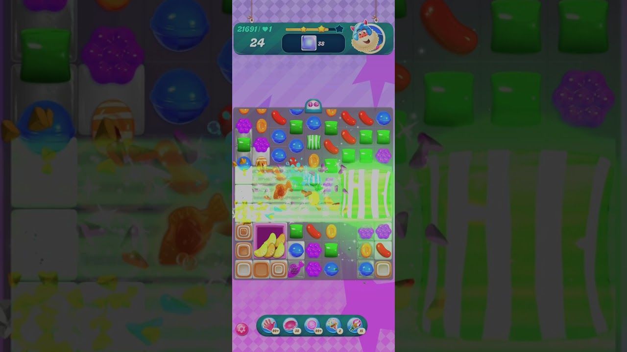 Candy Crush Level 21691 with boosters 