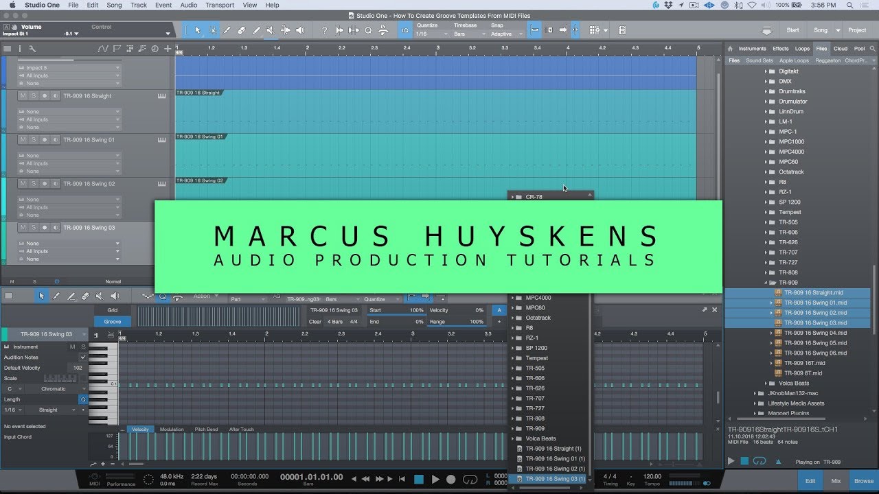 How To Create Groove Templates From MIDI Files In PreSonus Studio One