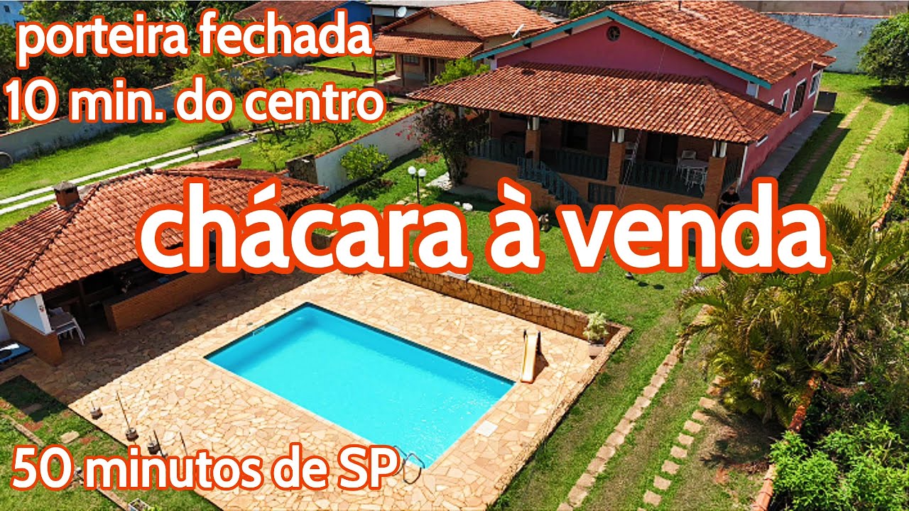 182 - CHÁCARA À VENDA 50 MINUTOS DE SP PORTEIRA FECHADA 10 MINUTOS DO CENTRO DA CIDADE POR R$ 749MIL
