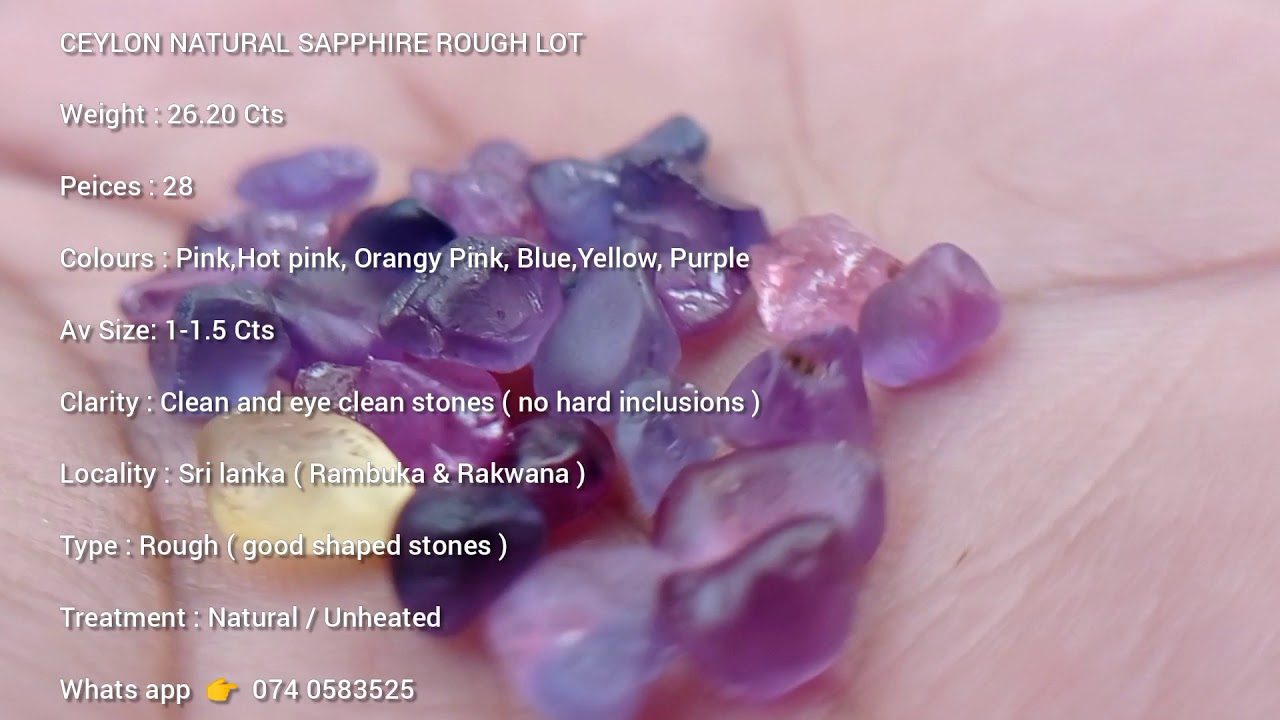 Ceylon Natural Sapphire Rough Lot from Ratnapura