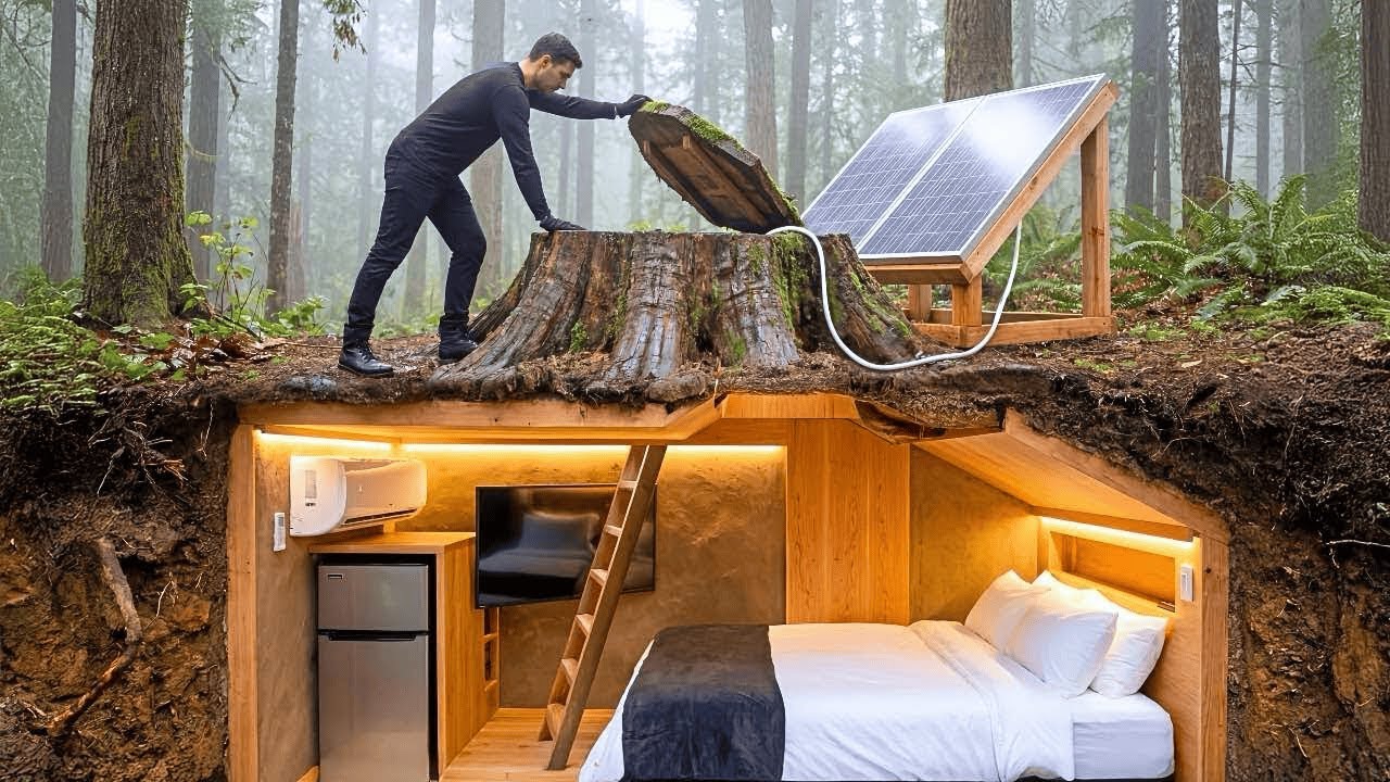 Building a House Beneath Tree Roots – Hidden Forest Living