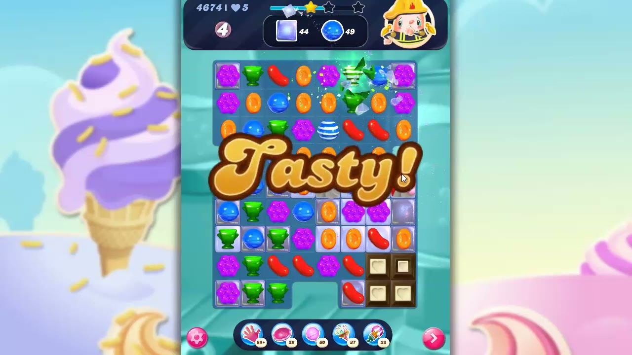 Candy Crush Level 4674 Talkthrough, 20 Moves 0 Boosters
