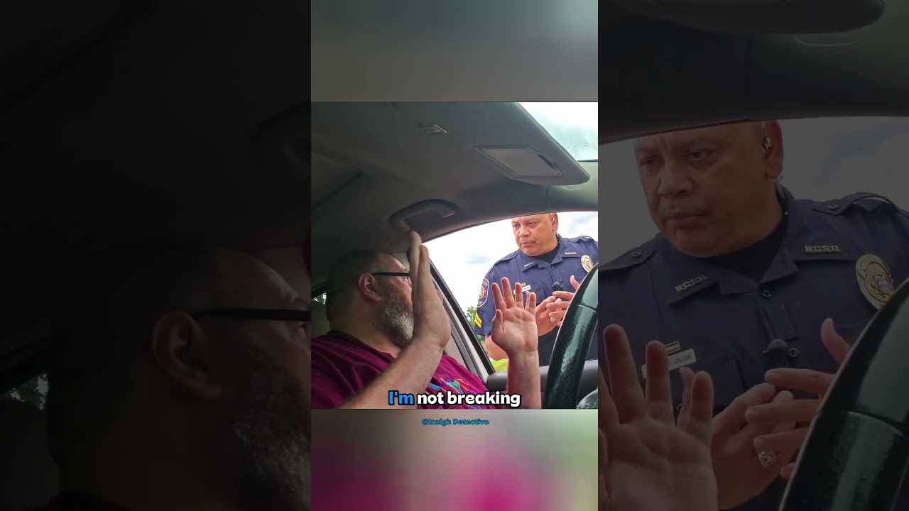 Мужчина заснял на камеру, как учит полицейского водить машину.