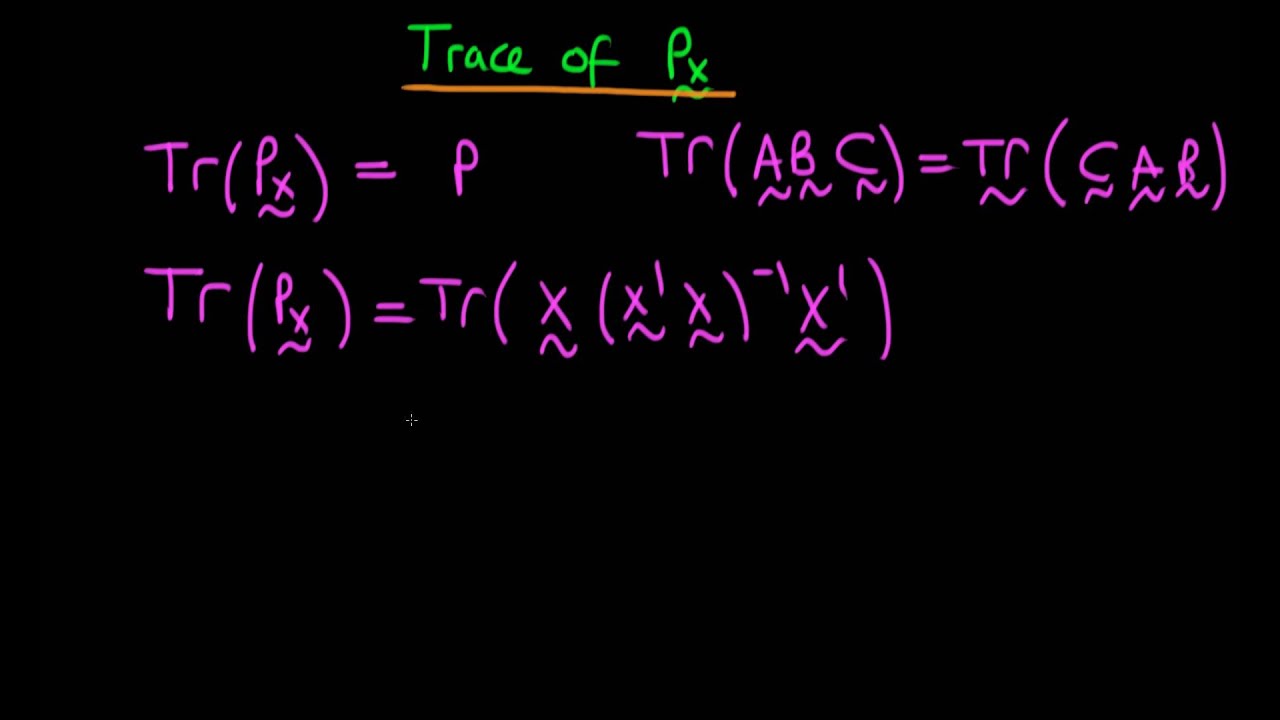 Proof that the trace of Mx is p