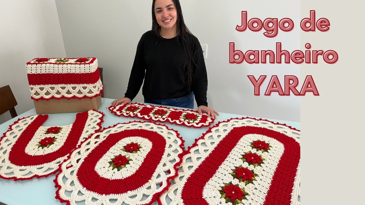 Набор для ванной YARA RED- #вязание крючком #вязание крючком