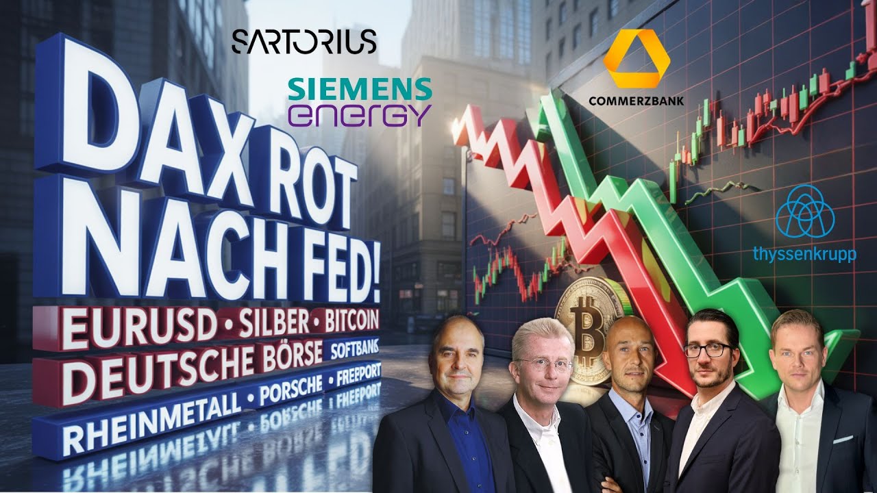 DAX rot nach Fed: EURUSD, Silber, Bitcoin, Deutsche B&ouml;rse, Rheinmetall, Porsche, Softbank & Freeport