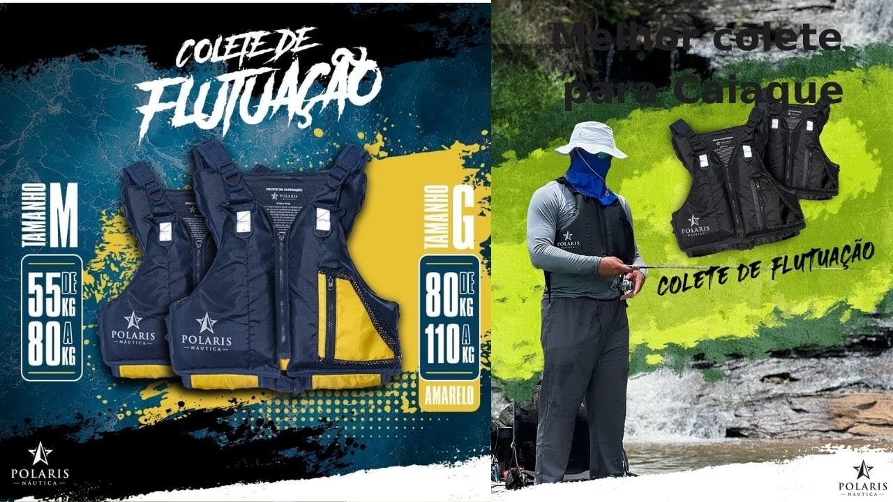Melhor colete para pesca de caiaque - Colete Polaris Náutica 