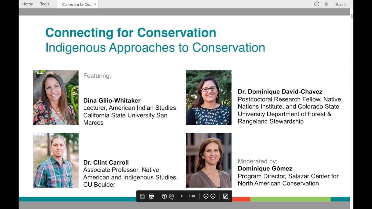 Connecting for Conservation  Indigenous Approaches to Conservation