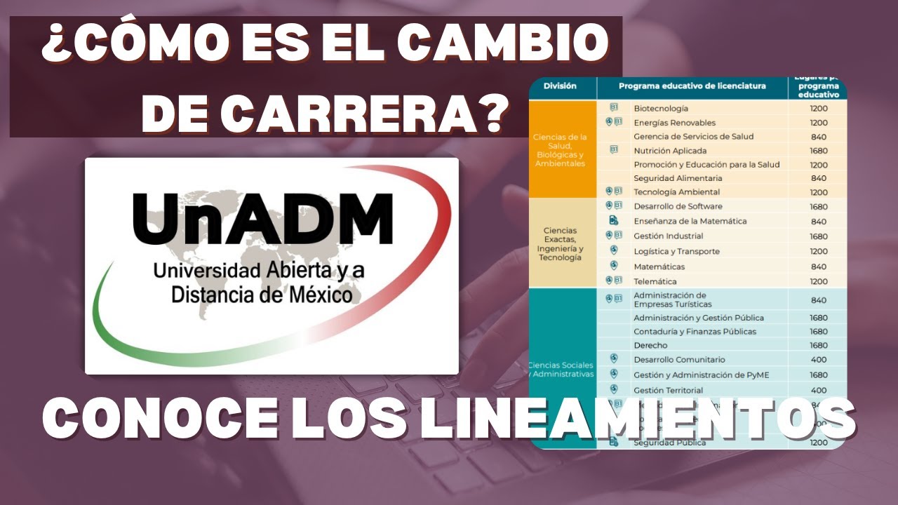 ¿Cómo es el CAMBIO DE CARRERA en la UNADM? Conoce los LINEAMIENTOS Y REQUISITOS para este tramite.