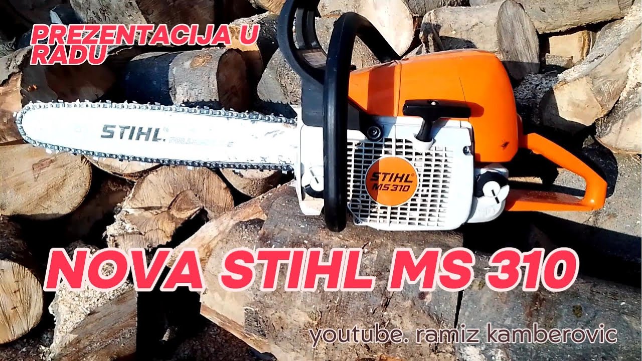 STIHL MS 310 BUKVALNO NOVA PILA, PREZENTACIJA U RADU, SJEČA BUKOVE METARICE NA ĆOKOVE ...