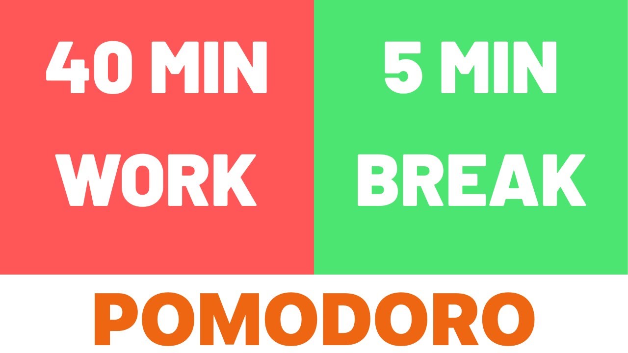 Pomodoro Technique 4 x 40 min - Study Timer 3 hours  (No Music)