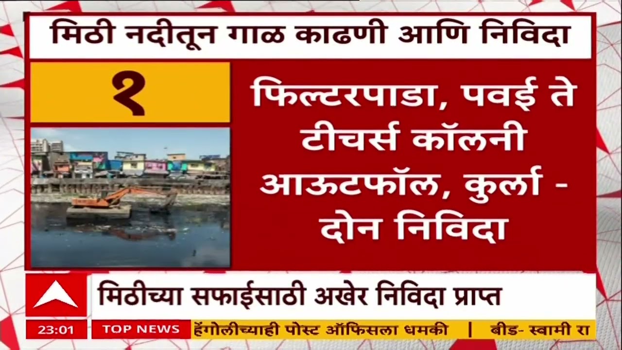 Mithi River Cleaning Issue News : मिठी नदीतून गाळ काढण्याच्या कामासाठी अखेर कंत्राटदारांकडून निविदा