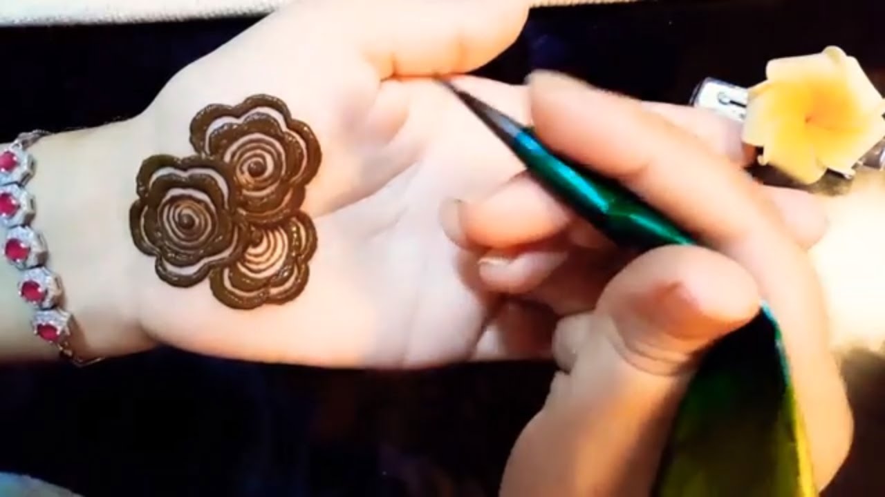 Beautiful front hand mehndi design tutorial || बोहुत ही आसान भरवा मेहंदी डिज़ाइन