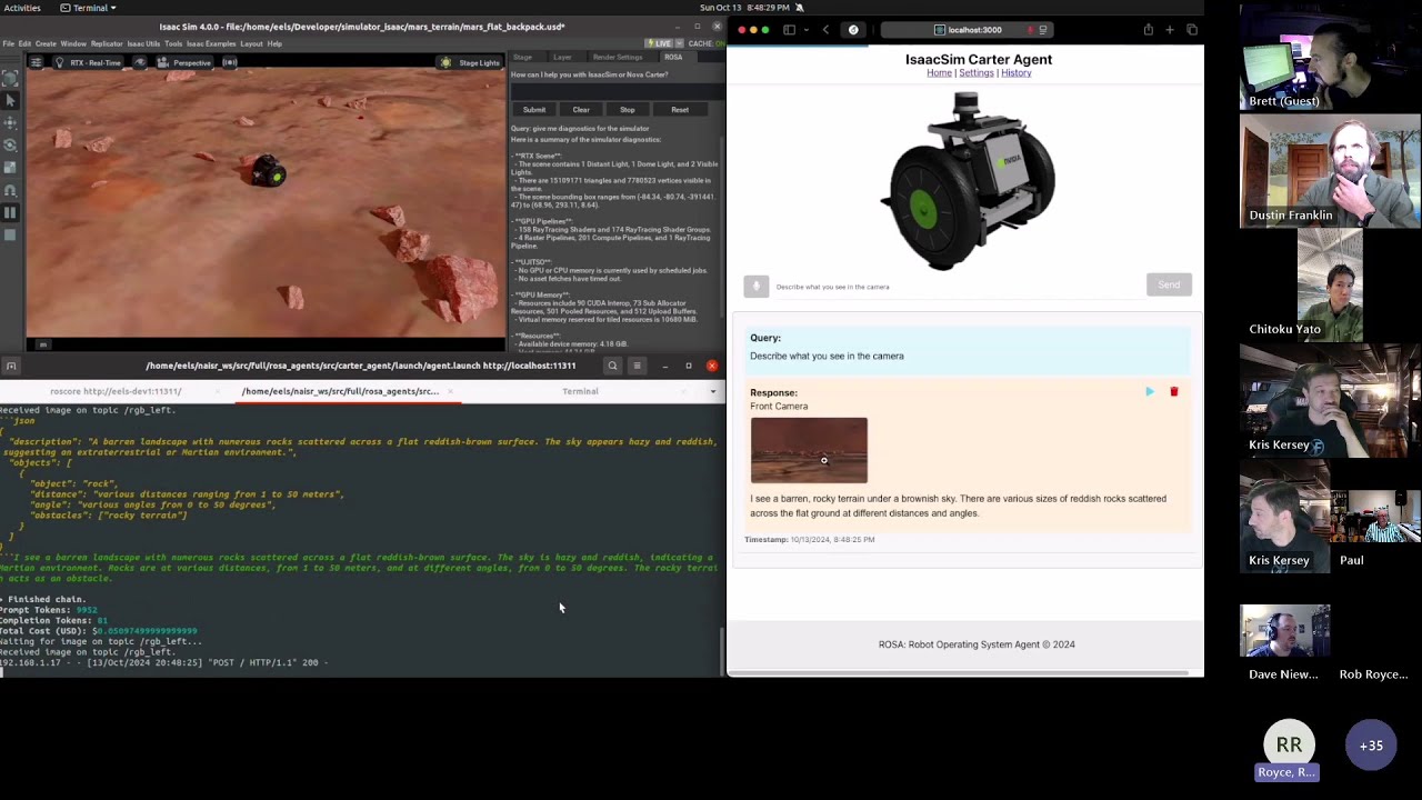 JETSON AI LAB | NASA JPL ROSA in Isaac Sim & The OASIS Project with IronMan (10/29/2024)